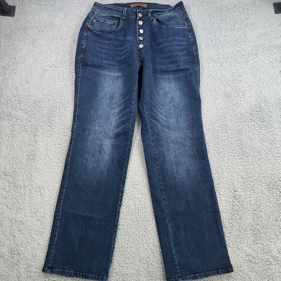 JUDY BLUE Jeans Womens Size 11/30 Parker Straight Fit High Rise Button Fly - Picture 1 of 11